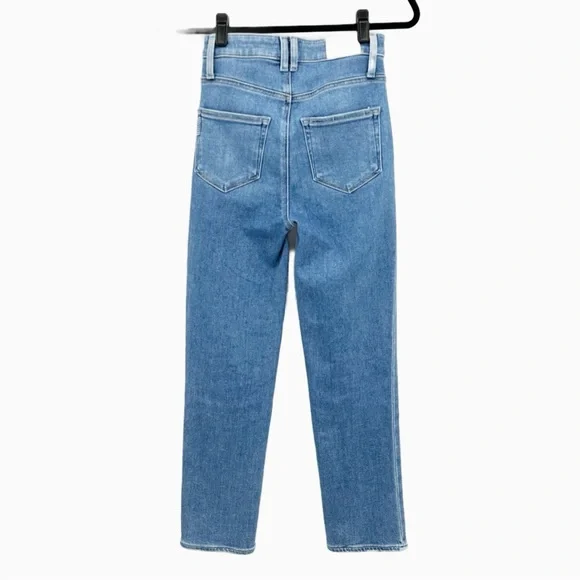 Paige Stella Crop High Waisted Straight Leg Jeans in Seawater Size 24 - Picture 5 of 15
